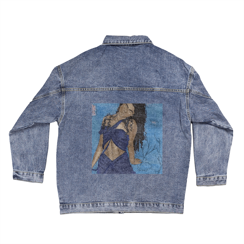 B4 Your Time Custom Goddess Oversized Blue-Jean Jacket