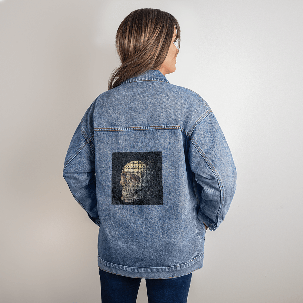 Skull Head Oversized Jean Jacket