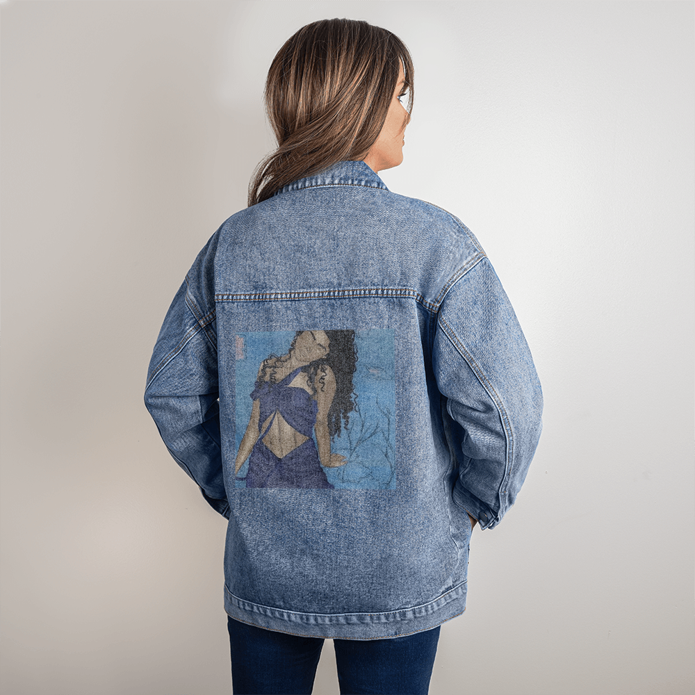 B4 Your Time Custom Goddess Oversized Blue-Jean Jacket