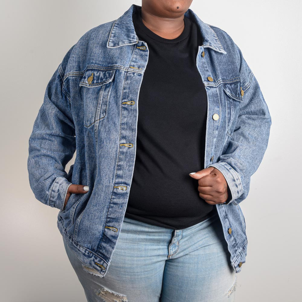 Skull Head Oversized Jean Jacket