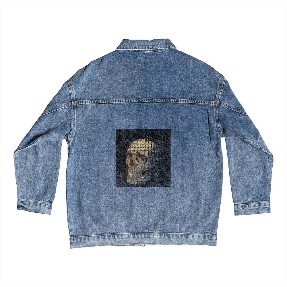 Skull Head Oversized Blue-Jean Jacket
