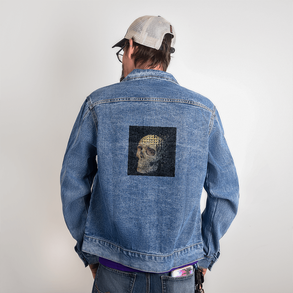 Skull Head Oversized Blue-Jean Jacket