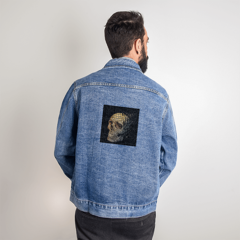 Skull Head Oversized Blue-Jean Jacket