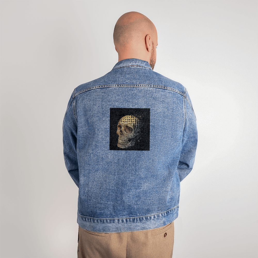 Skull Head Oversized Blue-Jean Jacket