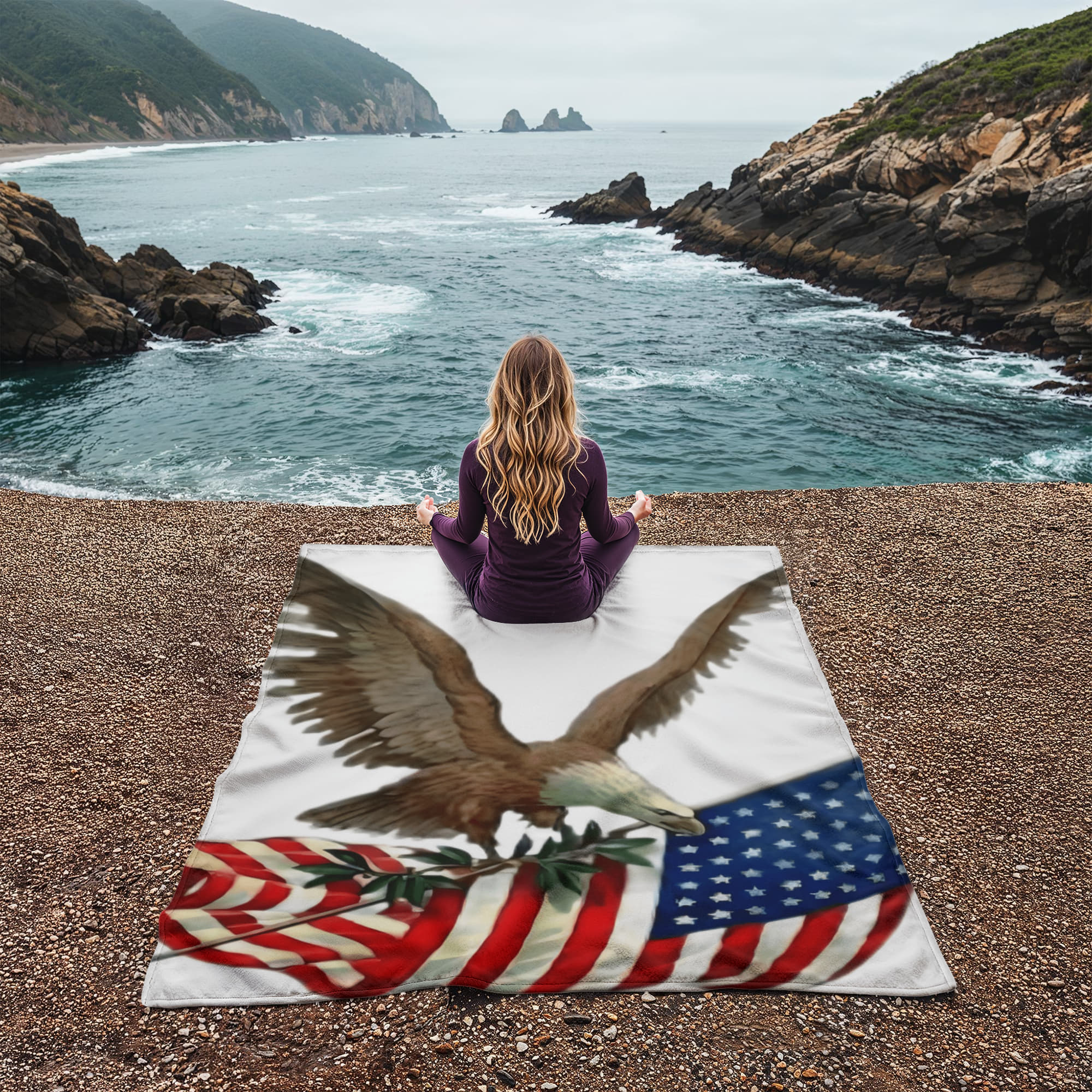 USA Eagle Flag Blanket