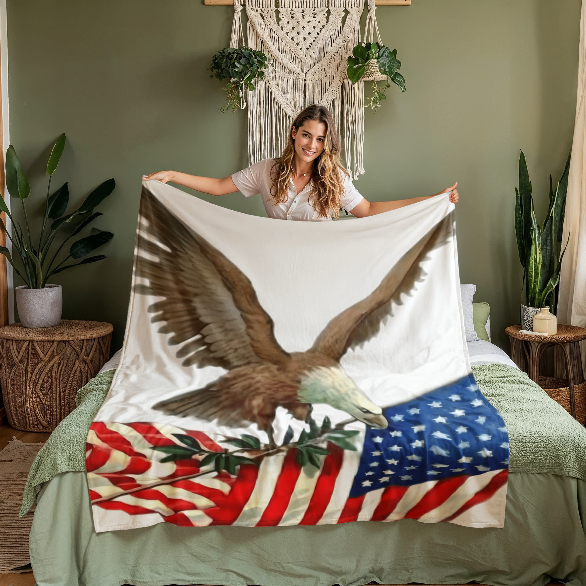 USA Eagle Flag Blanket